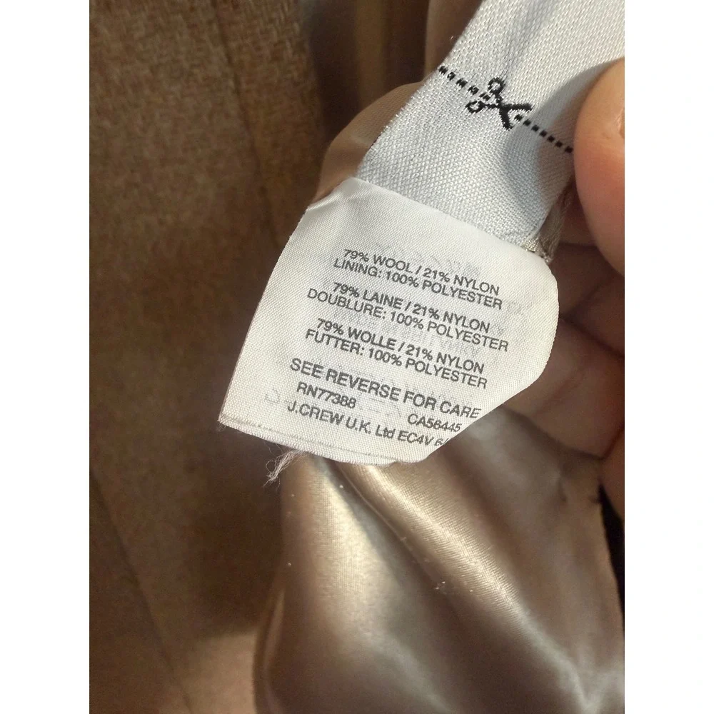 J.Crew Cocoon Coat Stadium Cloth Wool Nello Gori Tan Camel 00 B2770 - Picture 13 of 16